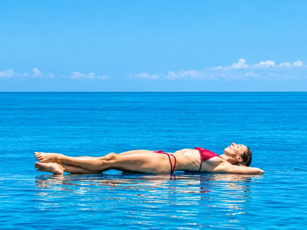 Serene Ocean Float Under Blue Skies